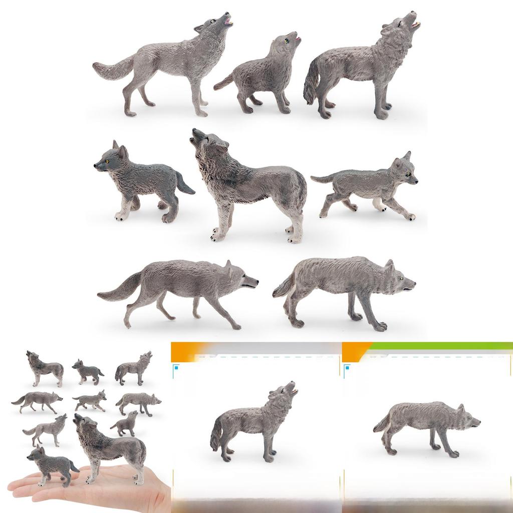 Wild Animal Pvc Gray Wolf Model With Realistic Design For Childrens Educational Play