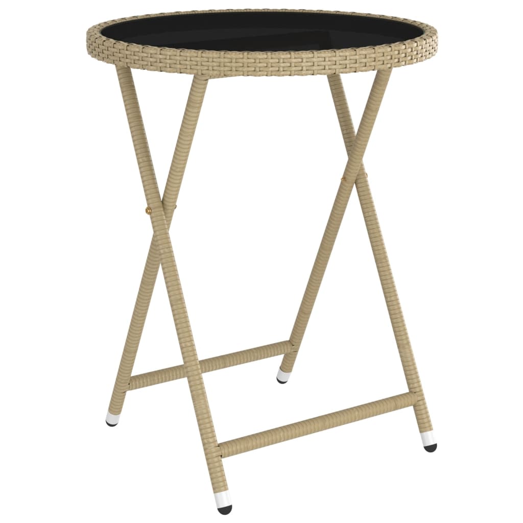 Vidaxl 5-Cz. Bistro Set For The Garden, PE Rattan And Tempered Glass, Beige