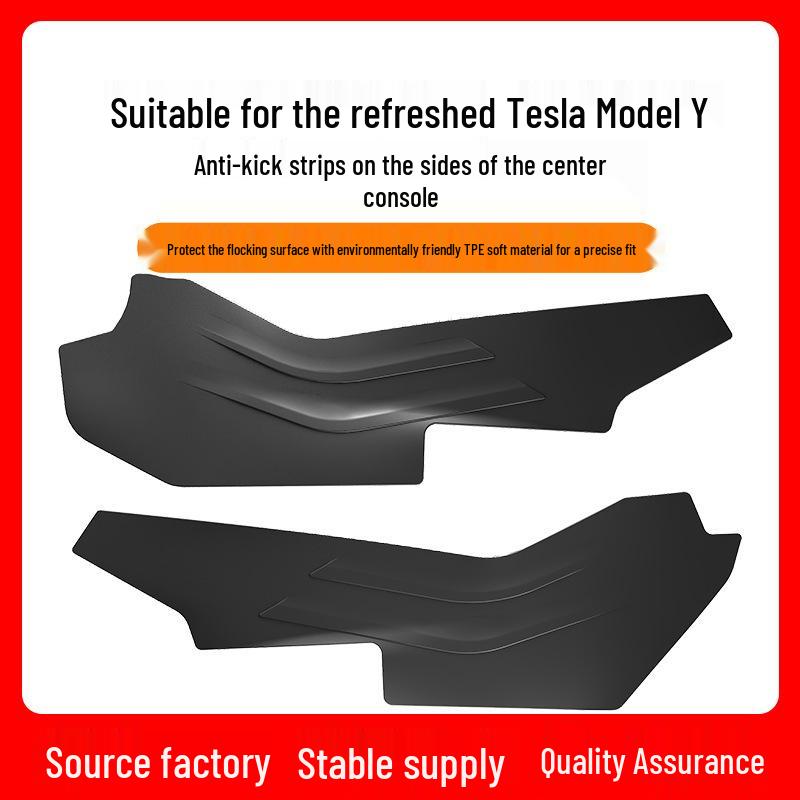 Tesla 3/Y Flocking Anti-Kick Protective Pads for Central Control Storage Panel Model 3 Anti-Kick Strip