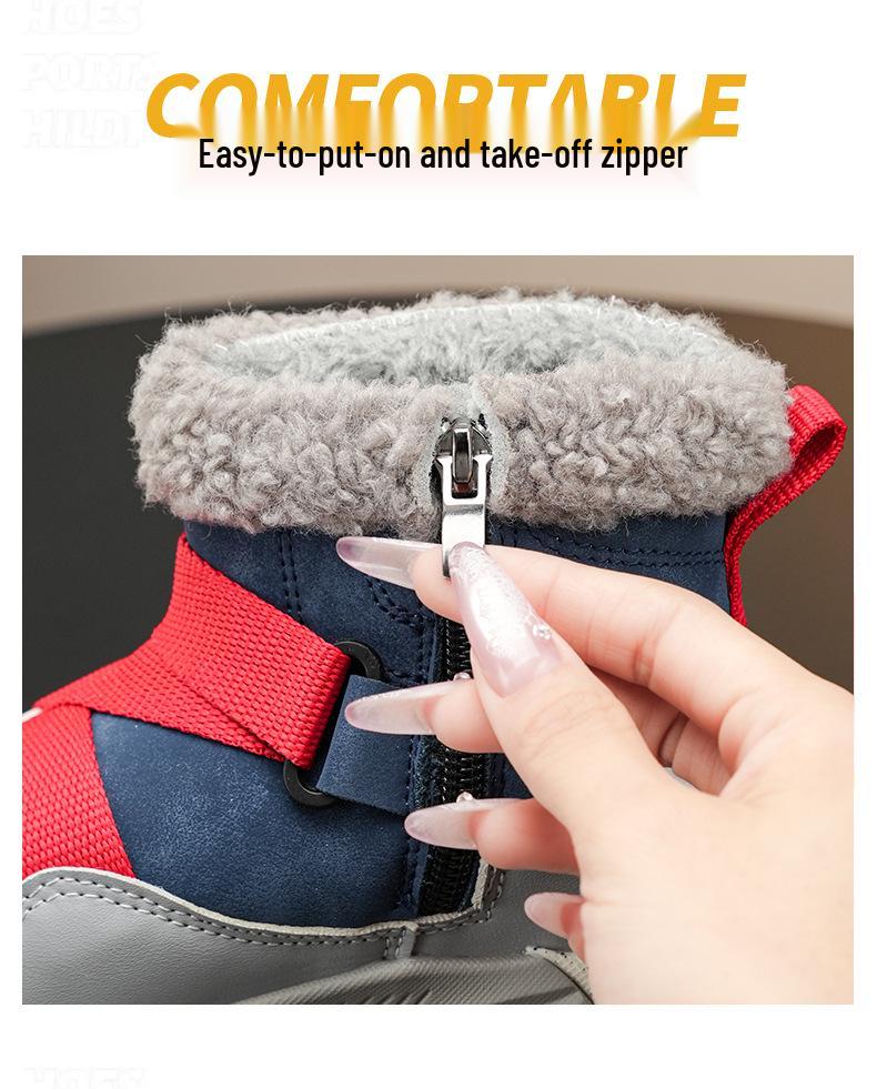 Winter Kids' Snow Boots: Boys' Velvet, Girls' Cotton - Warm, Durable Cold Protection