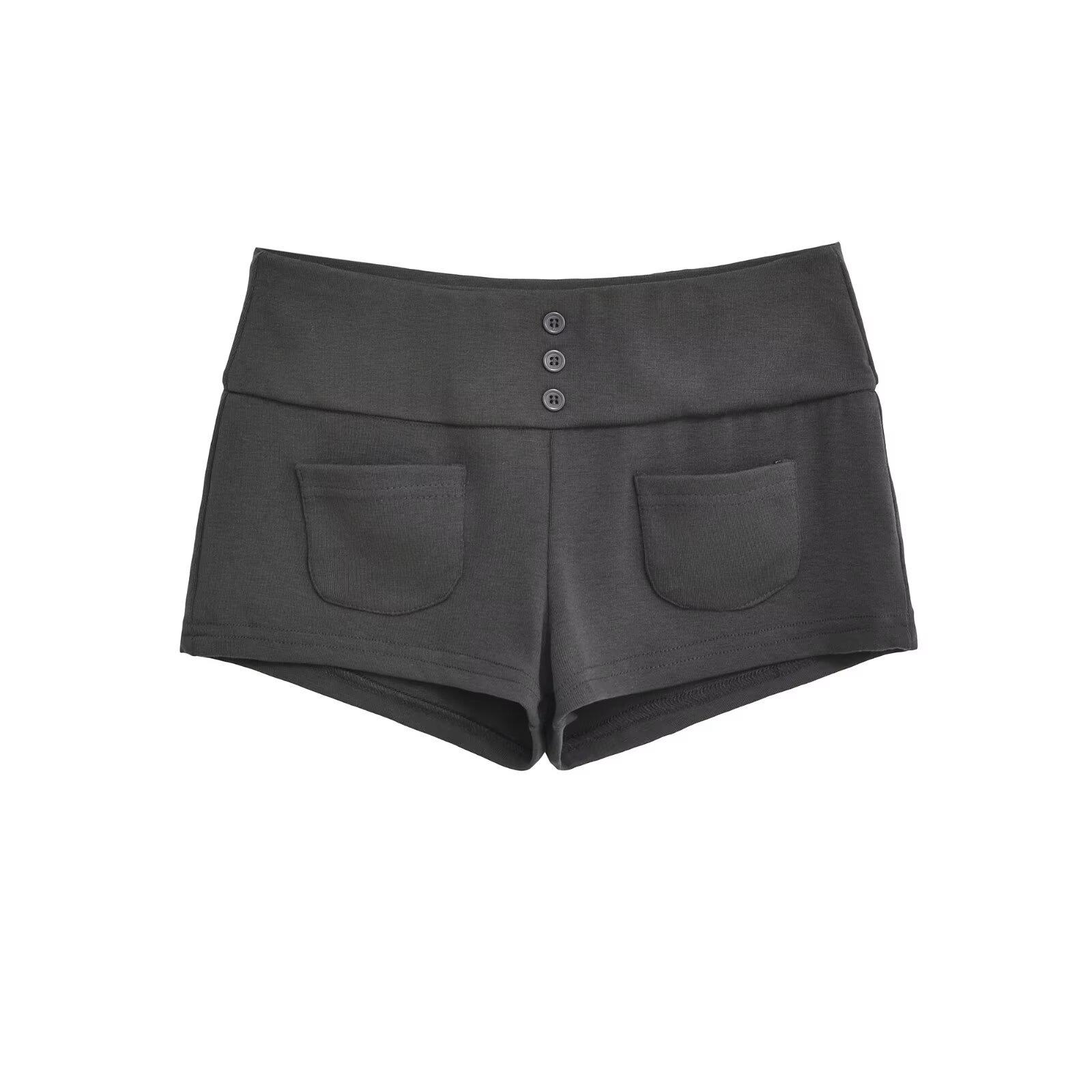 Women s Casual Low-Rise Elastic Hot Pants - Versatile Slimming Sporty Summer Shorts with Front Pocket Medium