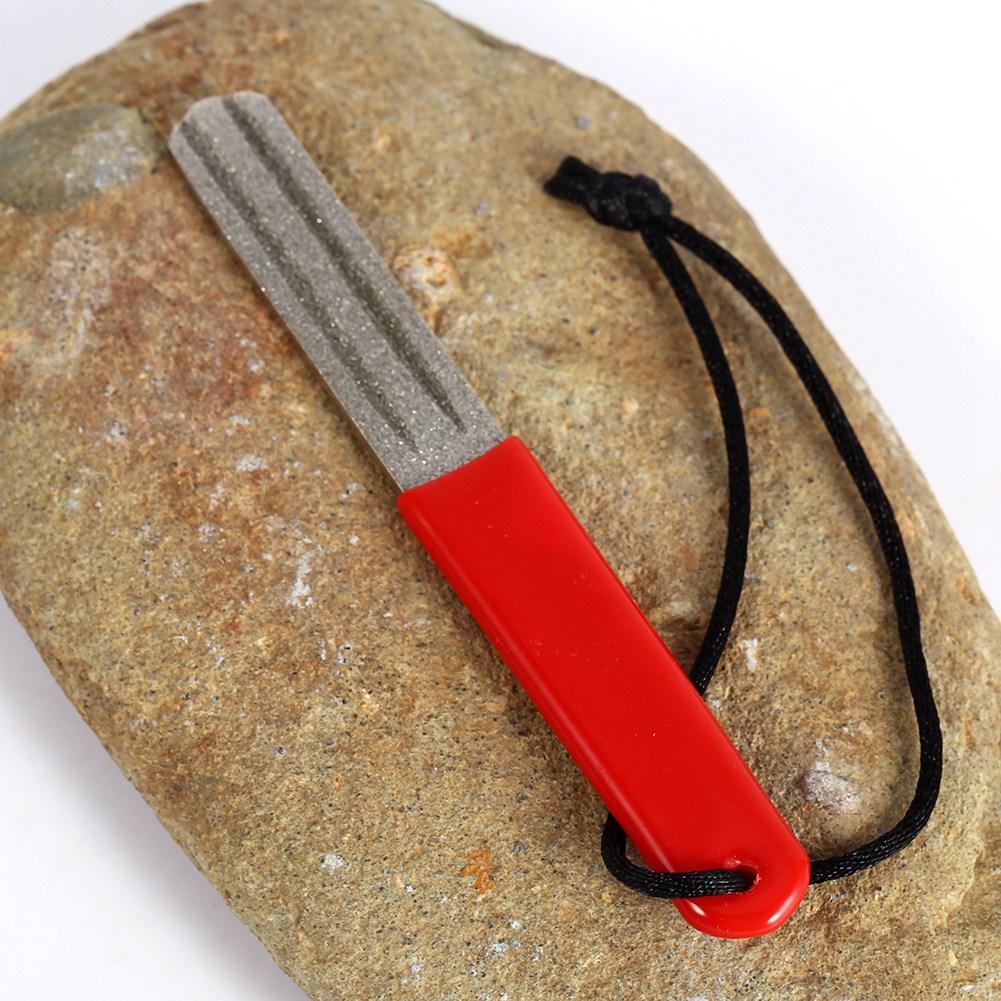 Dual Grooving Hook Sharpening Files Fishing Hook Stone(red dual grooving)