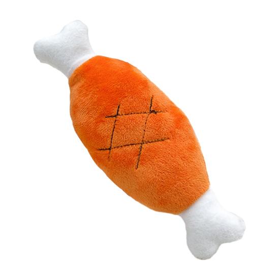 

Плюшевая игрушка для собаки Пищащая Набитая Куриная ножка Собачья жевательная игрушка Игрушка для щенков при прорезывании зубов для маленьких и средних собак