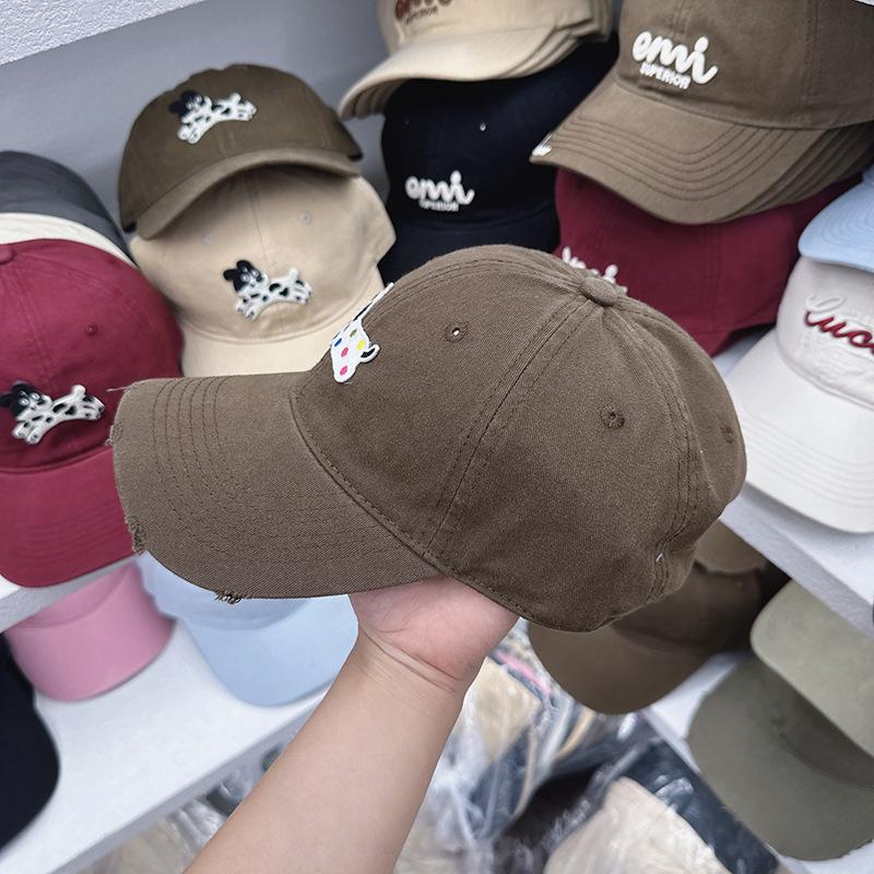 New Korean Cartoon Puppy Baseball Cap for Women Soft Top Couple Student Sun Protection Baseball Cap