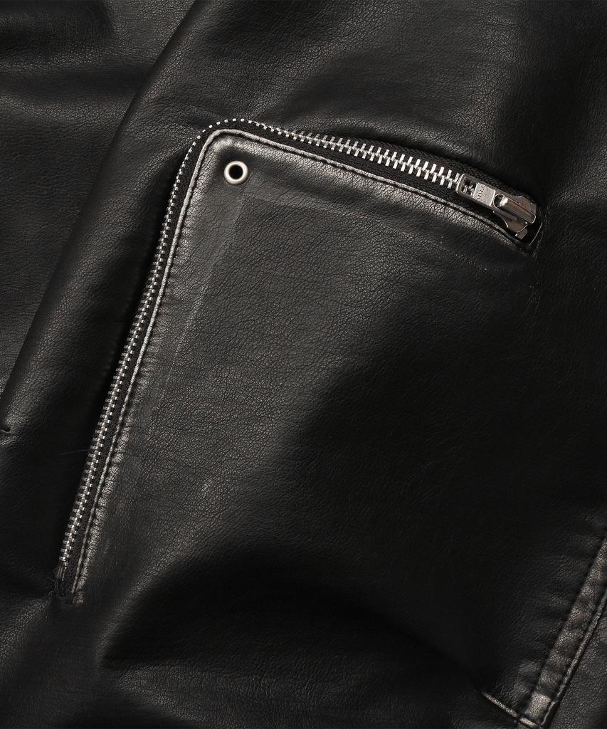 Doffjason Washed Leather Lumberjack Harrington Bomber