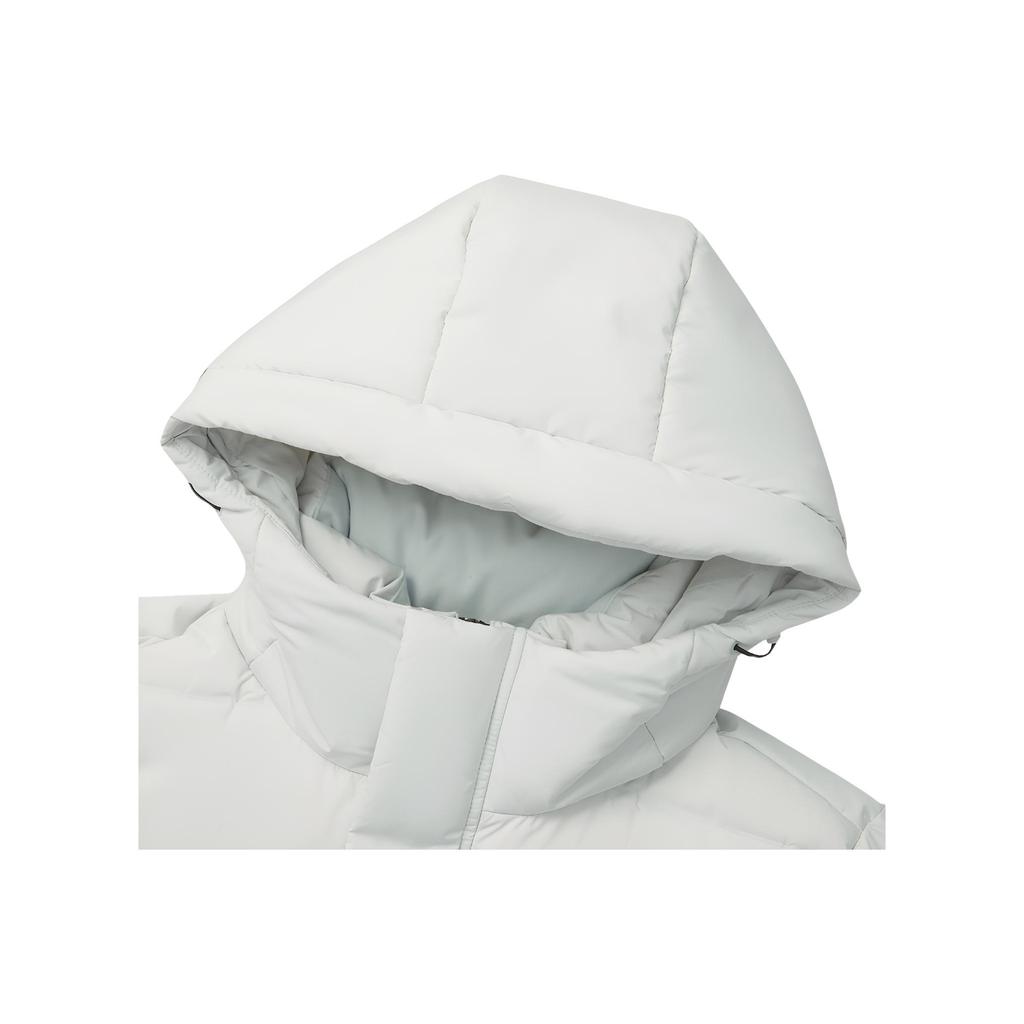 Li Ning Fashionable Long Hooded White Duck Down Jacket Unisex Outerwear AYMU569-4