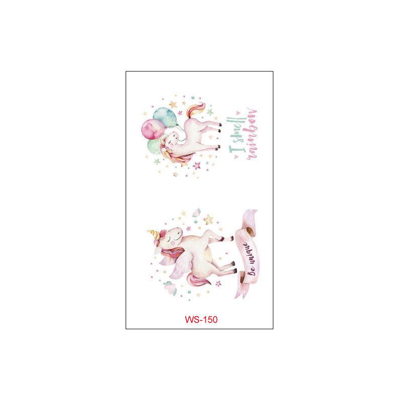 Cross Border Children's Cartoon Unicorn Tattoo Sticker Waterproof Long-lasting Fun Cute Sweat Resistant