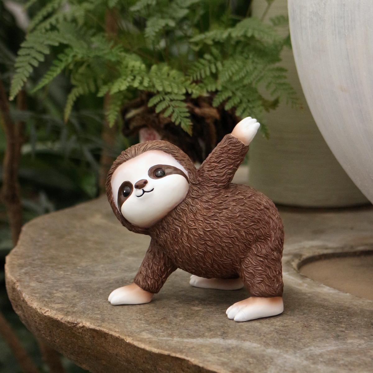

1 brown yoga sloth, creative home decoration ornament, spring garden bonsai decoration animal fun ornament коричневый