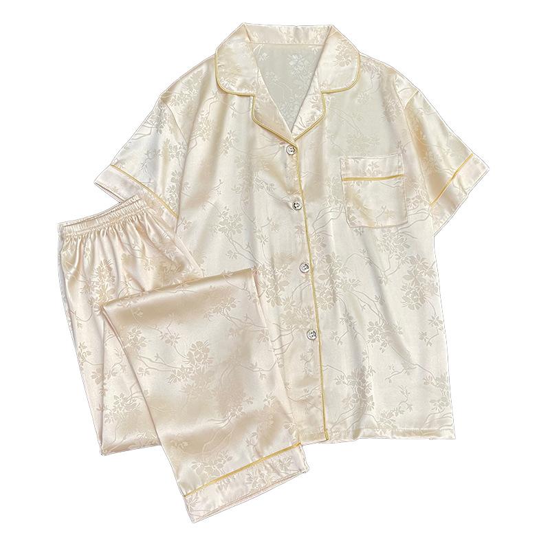 Simple Light Luxury Summer Short-Sleeved Trousers Women'S Chinese Loose And Comfortable Loungewear Set