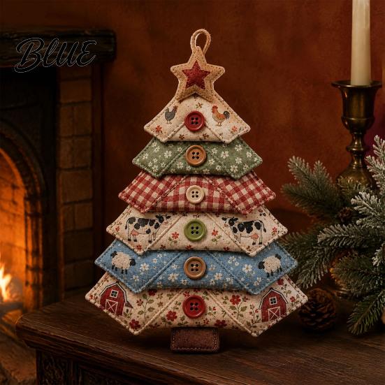 Handmade Seasonal Home Decor DIY Quilted Fabric Tree Kit Halloween Sewing Craft Creative Gift for Lovers Christmas Hanging Ornament Holiday Projects