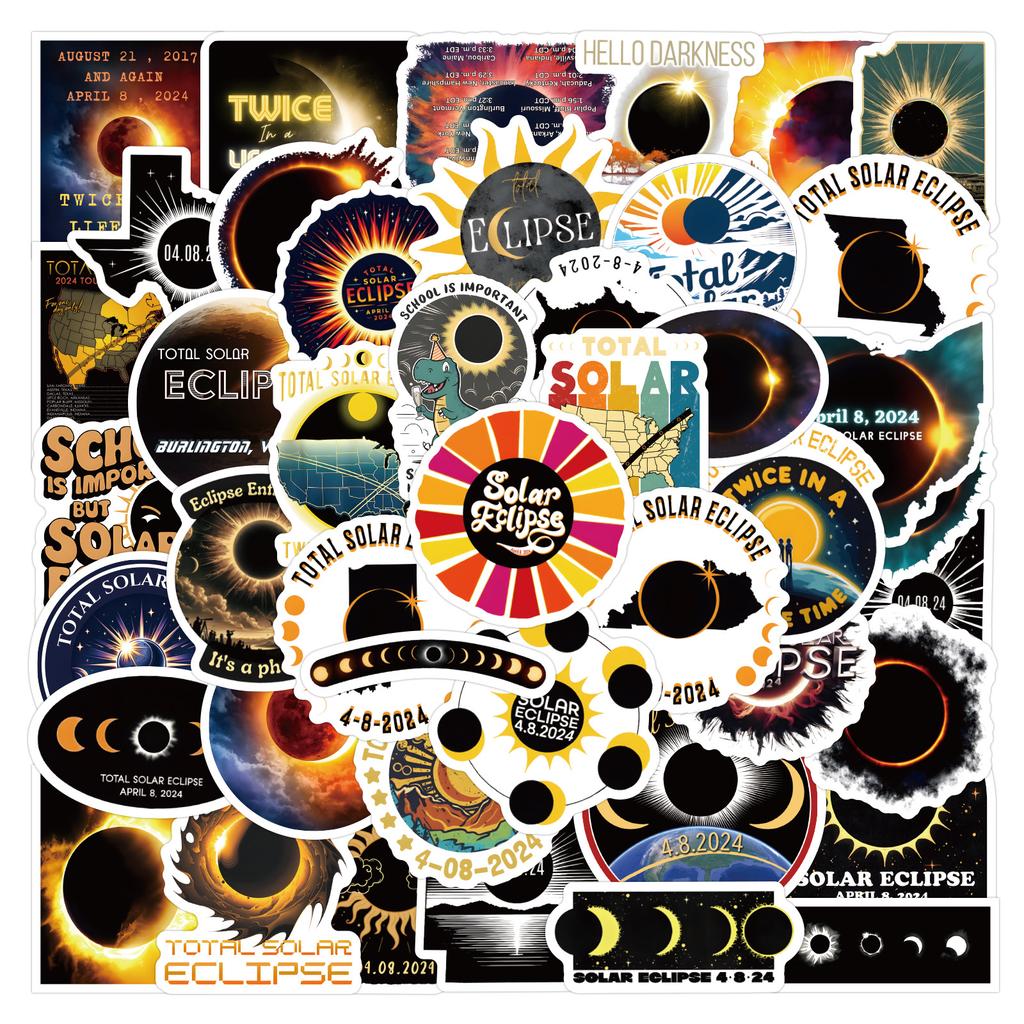 55 New Solar Eclipse Graffiti Stickers Decorate Notebook Suitcase Stickers
