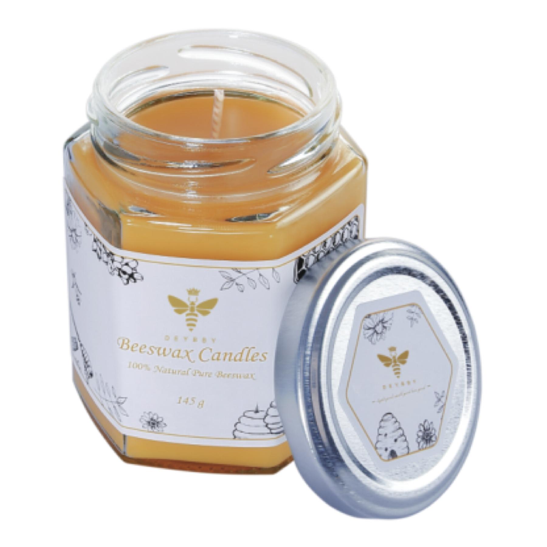 Eco-Friendly Glass Jar Pillar Candle with Non-toxic Cotton Wick Yellow Beeswax Handmade for Halloween & Christmas 5.8*8.3 cm&Natural&8-12oz жёлтый