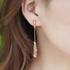 1Pair Super Sparkling Diamond Droplet Shaped Long Earrings, High-End Alloy Earrings, Slimming Face Earrings With A Slimming Temperament