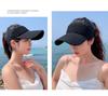 Women Sun Visor Hat Knitted Wide Brim Empty Top Sports Hat Summer Outdoor Sun Hat