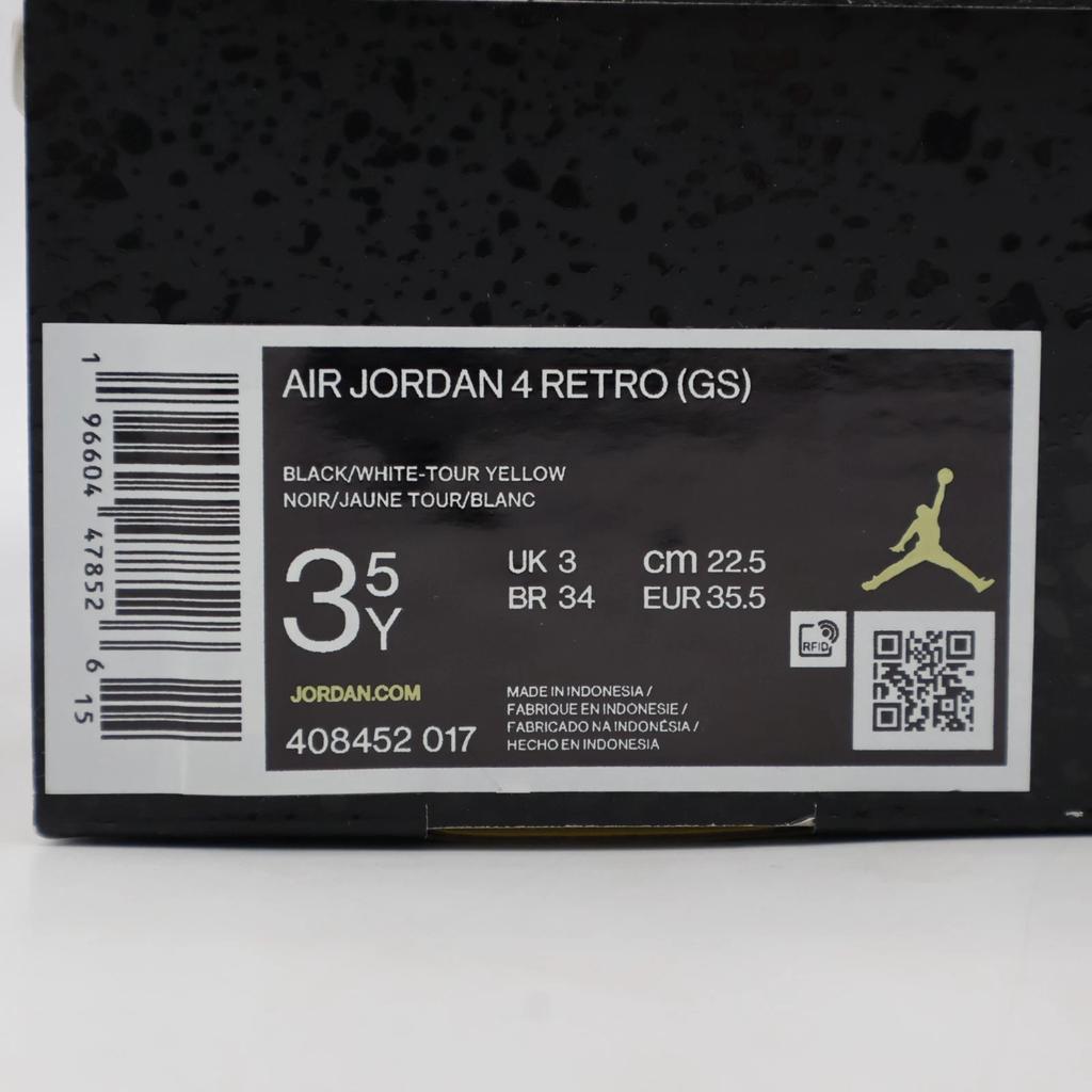 408452-017 Nike GS Air Jordan 4 Retro Thunder Black Gold Yellow