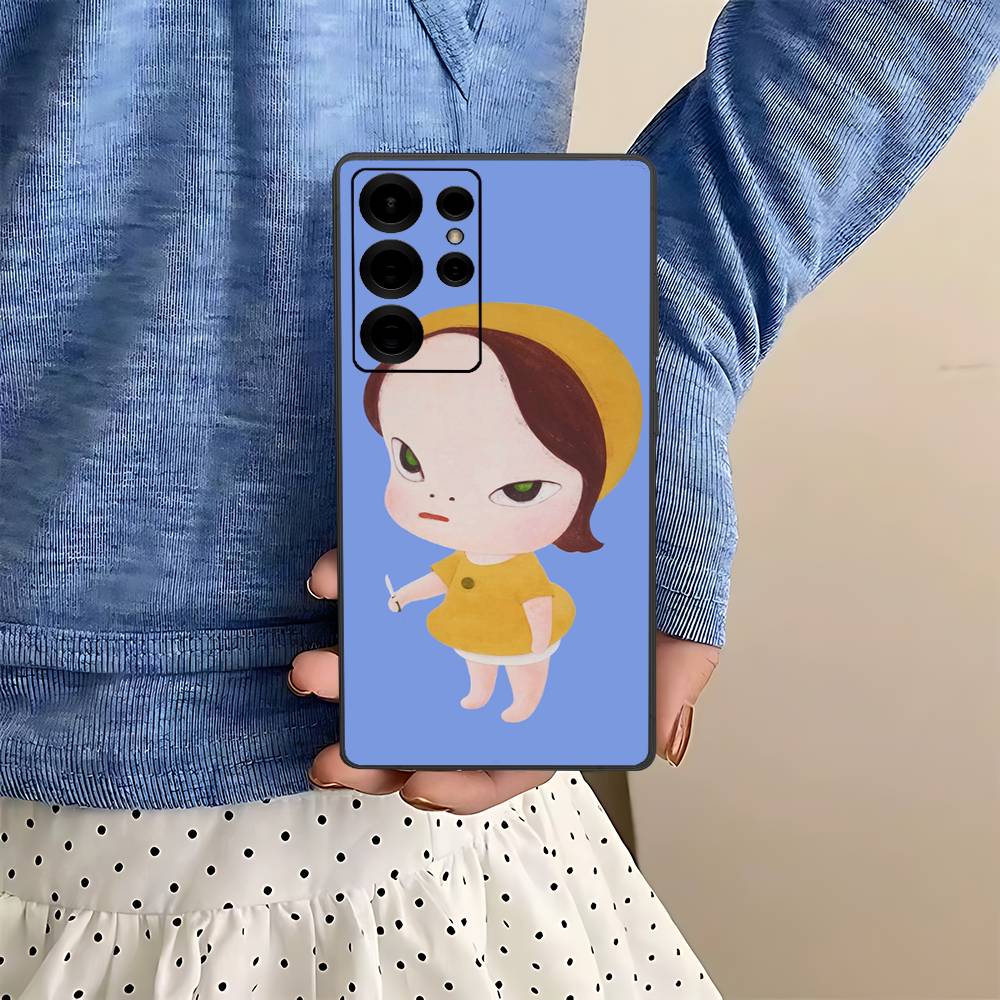 Contemporary Art Yoshitomo Nara Phone Case For Samsung S 24 Fe 25 Ultra Plus 20 Lite 21 30 22 23 24 22 Ultra 5G Fundas