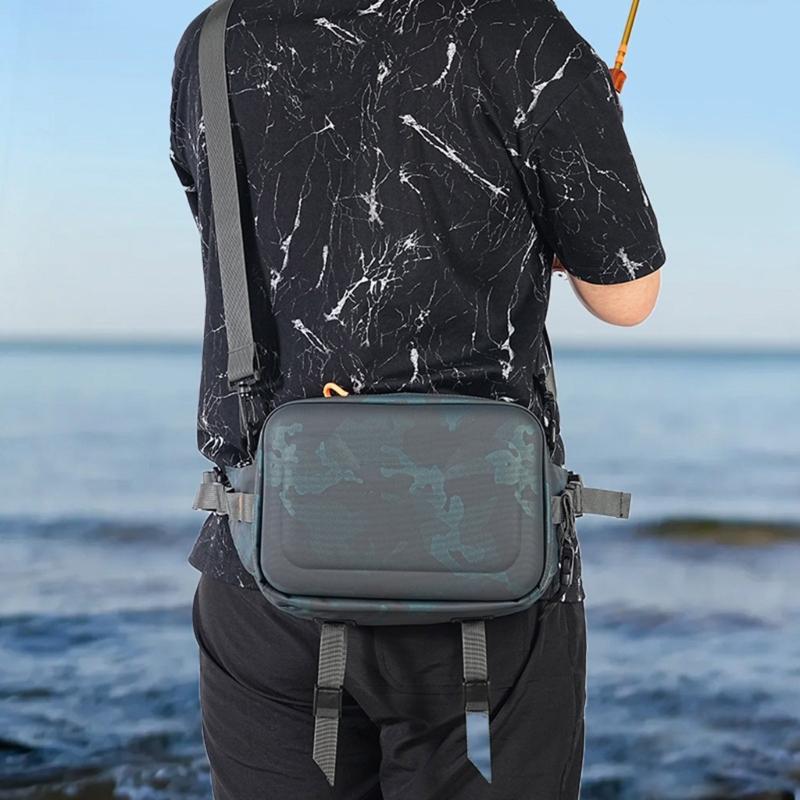 Fishing Pack Water Resistant Crossbody Single Shoulder Bag Multifunctional Outdoor Fishing Tackle Storage Bag Portable