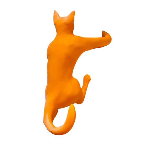 Long-Armed Cat Hook 3D Printed Climbing Cat Keys Headset Trinkets Hanger Home Office Simulation Animal Hanging Decoration