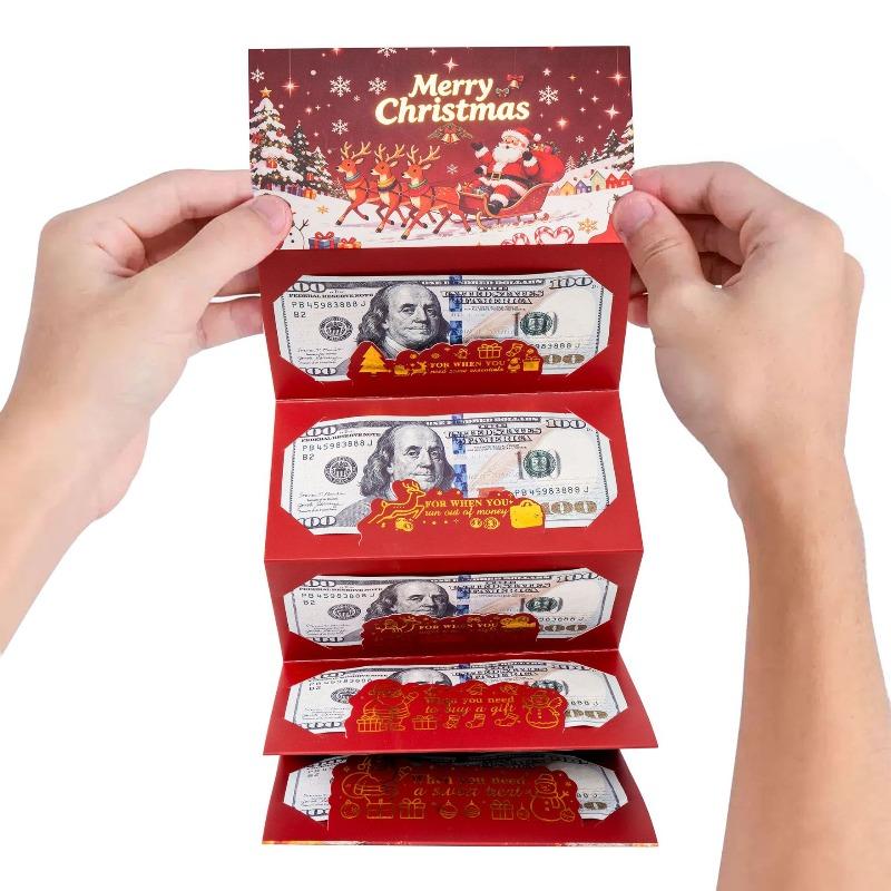 2026 New Cross-border Santa Claus USD 6 Card Red Envelope Christmas Surprise Party Money Box