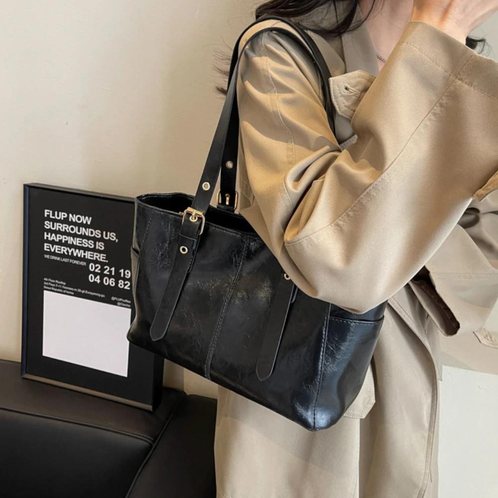 2025 Korean Trend Solid Color Shoulder Bags Women Designer Bag Large Capacity Tote Bag Elegant Female Handbags