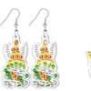 9 Pairs Double Sided Egg Carrot Chick Gnome Mosaic Drill Earring Kits Diamond Glitter Art Earring Kit Xmas Party Ornaments Gifts
