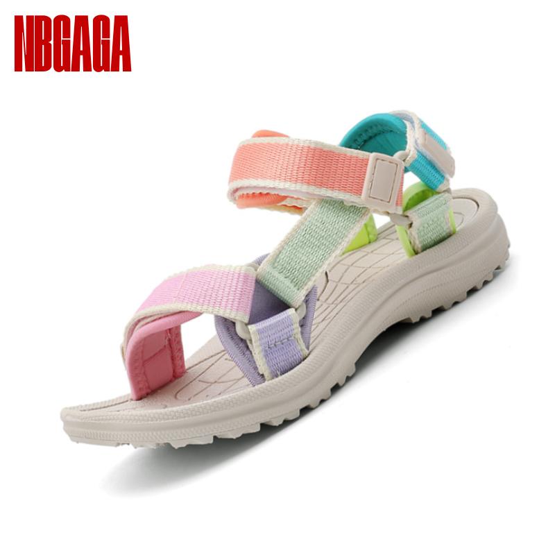 Girls Outdoor Sandals Summer Lightweight Breathable Walking Beach Shoes Open-Toe Comfortable Outdoor Sport Sandals for Kids