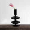 Black Glass Vases Candle Holders for Wedding Home Decoration Creative Modern Candlestick Holder Living Room Decor Home