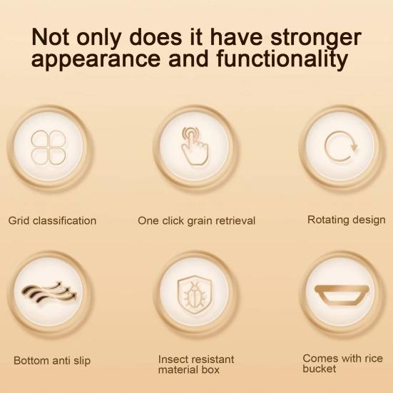 Distribuitor rotativ de 360 ​​de grade pentru cereale Recipient de orez cu capac Capacitate mare Compartimente multiple