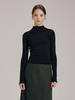 NOUVE Frill Half-Neck T-Shirt - Black