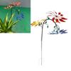 Multi Colored Flowers Wind Spinner With 3 Flowers Green Leaves Eye Catching Large Windmill For Outdoor Porches Home Garden Decor