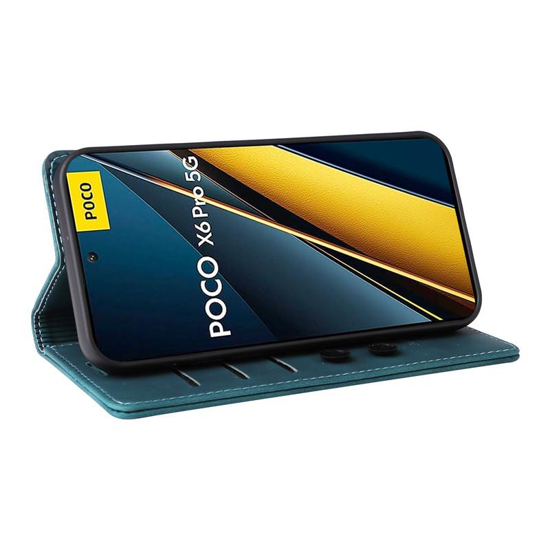 Wallet Flip Case On For Xiaomi Poco M6 X6 C65 PocoM6 Pro 4G M6Pro 5G Cover Cases Magnetic Leather Stand Phone Protective Bags