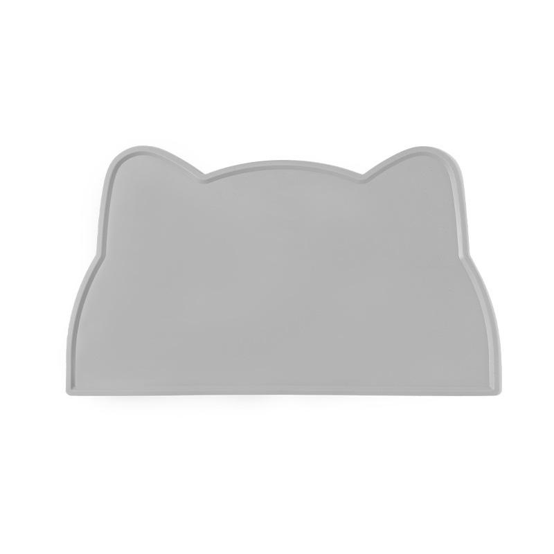 Waterproof Anti-Spill Non-Slip Silicone Pet Placemat for Cats and Dogs серый
