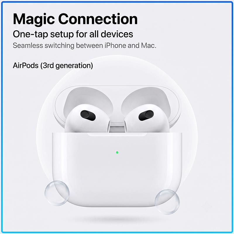 Ασύρματα Ακουστικά Bluetooth AirPods 3 Τύπου One Tap Pair Θήκη Φόρτισης Type-C Περιβαλλοντικός Στερεοφωνικός Ήχος Ελαφριά Άνετα Ακουστικά