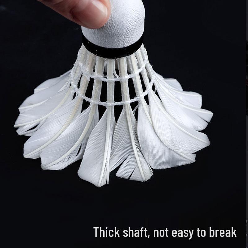 Durable Black Goose Feather Badminton Training & Competition Balls, 12/6 Pack, Indoor/Outdoor