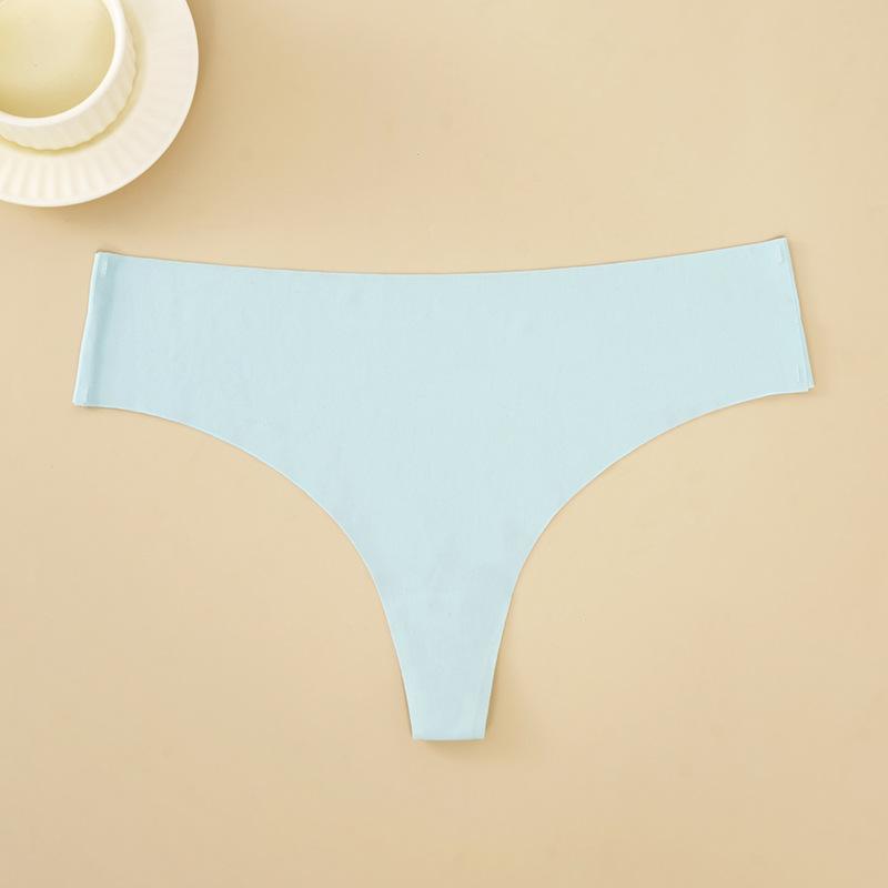 CINOON Women Sexy Seamless Thongs Fashion Low-Rise Ice Silk Ultra-thin G-String Solid Color Soft Comfort Briefs