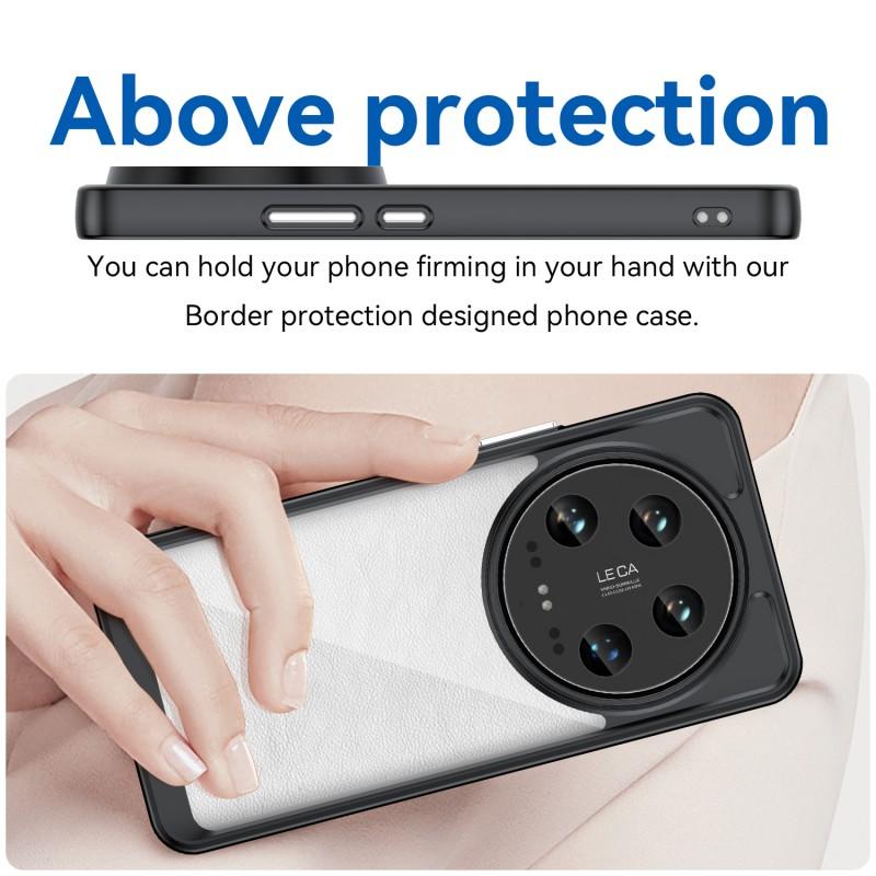 For Xiaomi 14 Ultra Phone Case WANLONFENG XC Series TPU Acrylic Cover with Tempered Glass (Big Lens Hole)