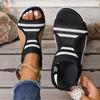Fashion Summer New Sandals Women's Fashion Round Head Open Toe Mesh Cloth Breathable Soft Sole Anti-slip Wear-resistant Flat Shoes