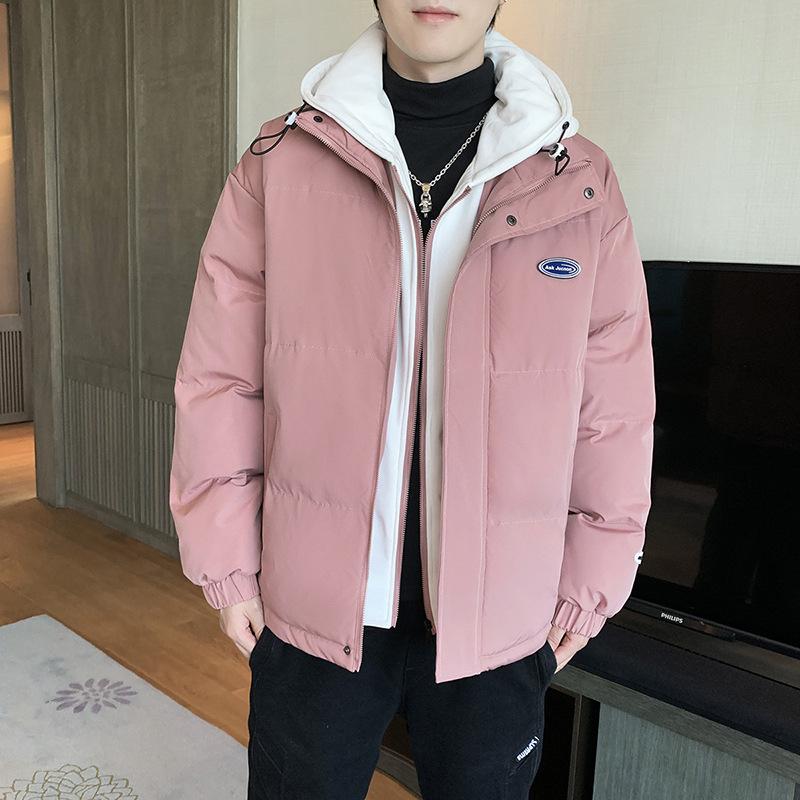 

Fake Two-piece Hooded Padded Jacket Men s Winter Ins Casual Versatile Loose Large Size Cold-proof Cotton Clothes L