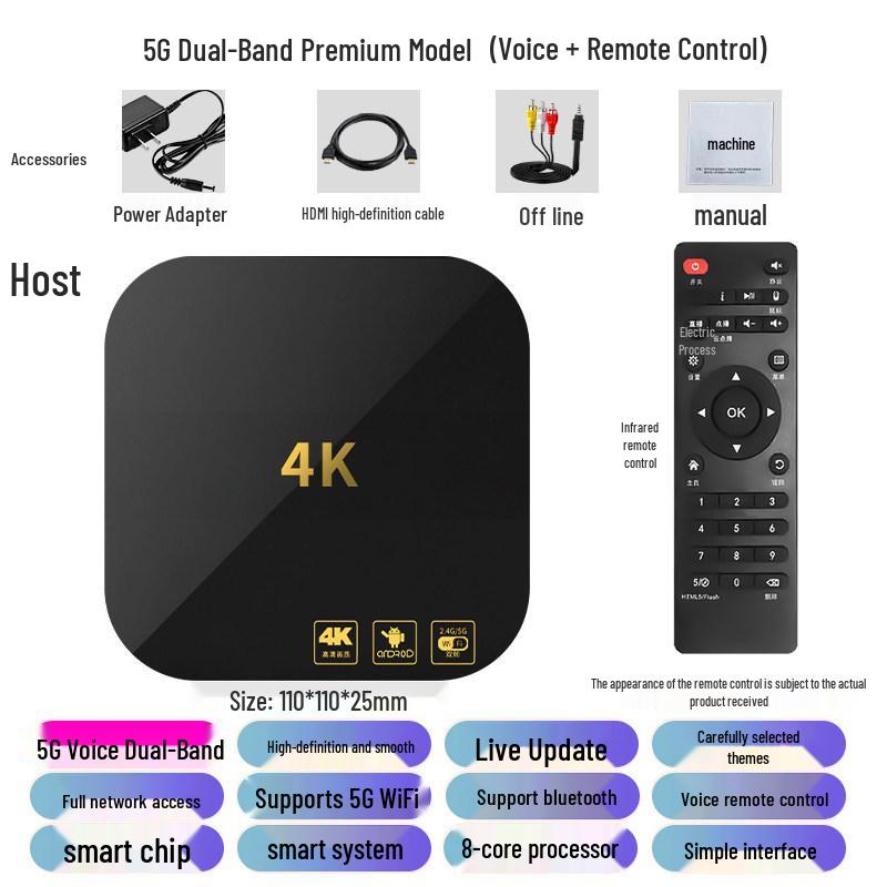 5G Dual-Band 4K HD Universal Screen Mirroring Smart TV Box