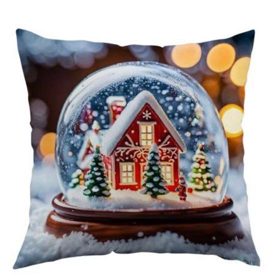 New Christmas Gift Pillow Cover Polyester Printed Holiday Decoration Living Room Sofa Cushion Cover Bedroom Pillow