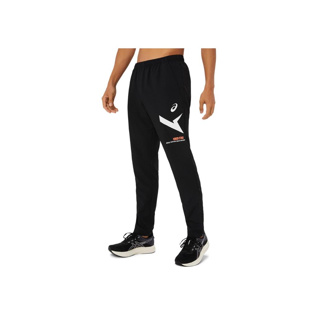 Asics A-I-M Printed Logo Mid-Rise Moisture-Wicking Quick-Dry UV-Resistant Casual Pants Men pants Black 2031E536-001
