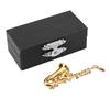 Mini Unique Gold Plating Musical Instrument Brooch Gift Decoration with Box