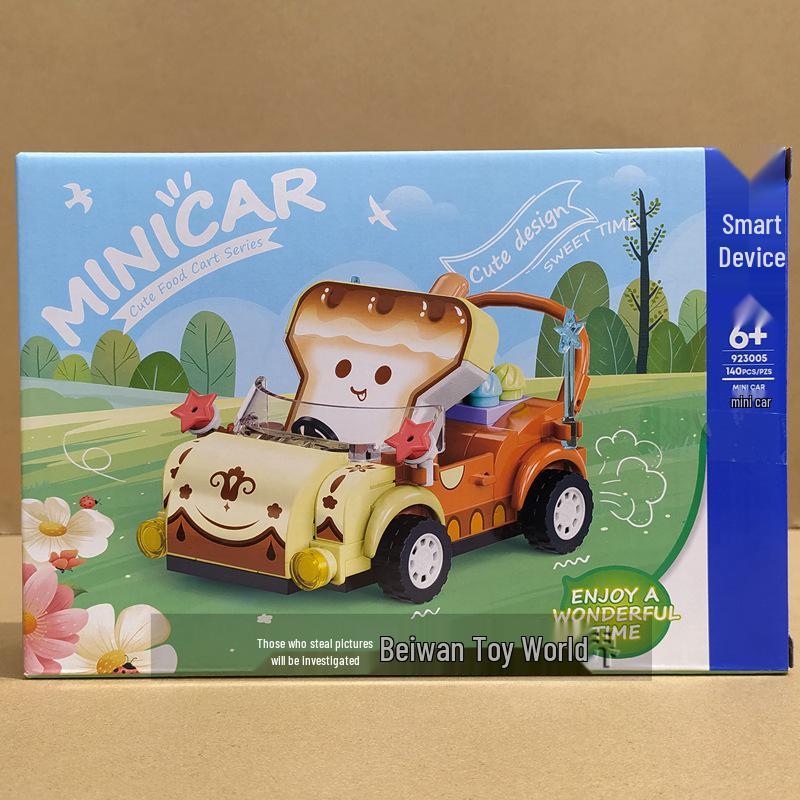 ZheGao Mini Food Truck Building Blocks - Cute Creative Assembly Toy for Kids and Girls