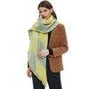Women'S New European And American Shawl Scarf, Autumn And Winter Large Grid Triangle Imitation Cashmere Double-Sided Scarf