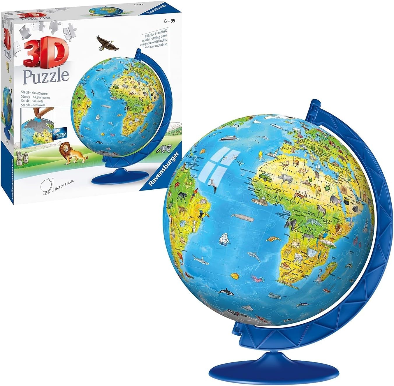 

Ravensburger Animal Globe 3D Puzzle, 180 Pieces, Finished Size: 20cm Diameter, 12338 4, Ages 6+ [Puzzle, 3D Puzzle, Gift (Birthday/Christmas)]