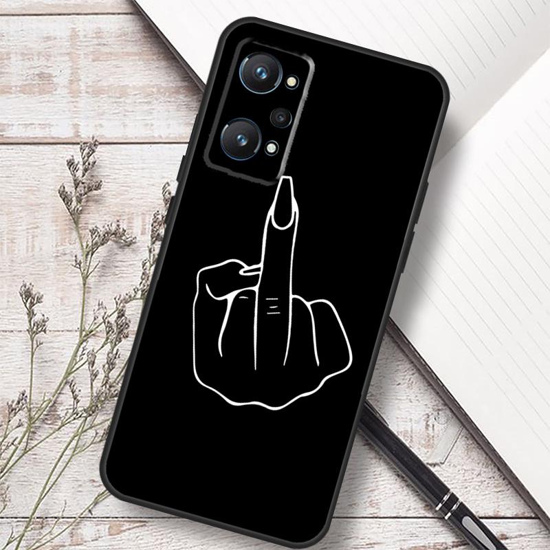 Cartoon Middle Finger For Realme 14 10 11 12 13 Pro Plus GT 6 6T 5 GT7 Pro C67 C61 C55 C53 C51 C21Y C25S C75 Case