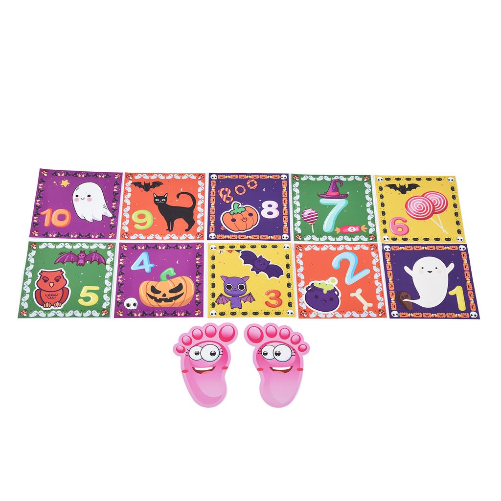 12 szt. Naklejka podłogowa do gry Ciekawy Kreskówkowy Halloween Cyfrowa Ochrona Środowiska PCW