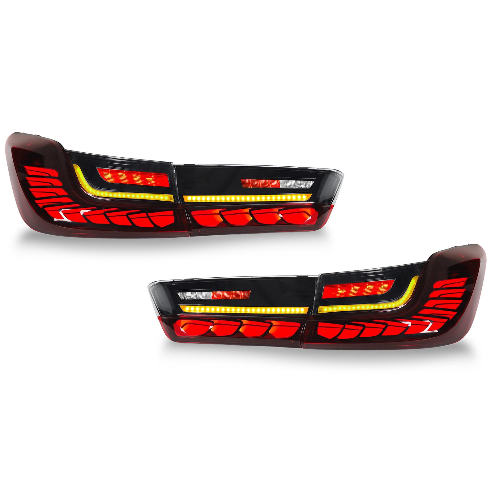 GTS LED Style LED Tail Lights Dynamic Turn Signal for 3 Series G20 M3 G80 2019 to 2023 Red