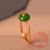 925er Sterlingsilber Schmuck 18 Karat Vergoldet Natürlicher Hetian-Jade Fingerringe für Frauen Hochzeitsfeier Schmuck Mädchen Freundin Geschenk