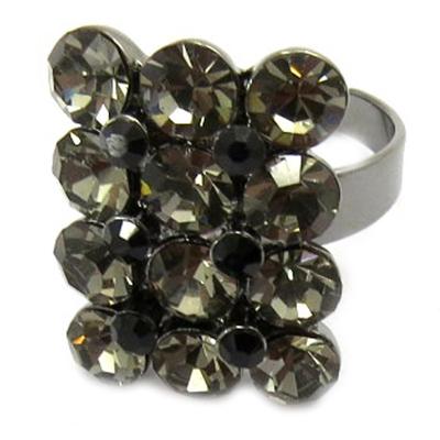 [E5127] - Gray 'Crystal Love' Designer Ring